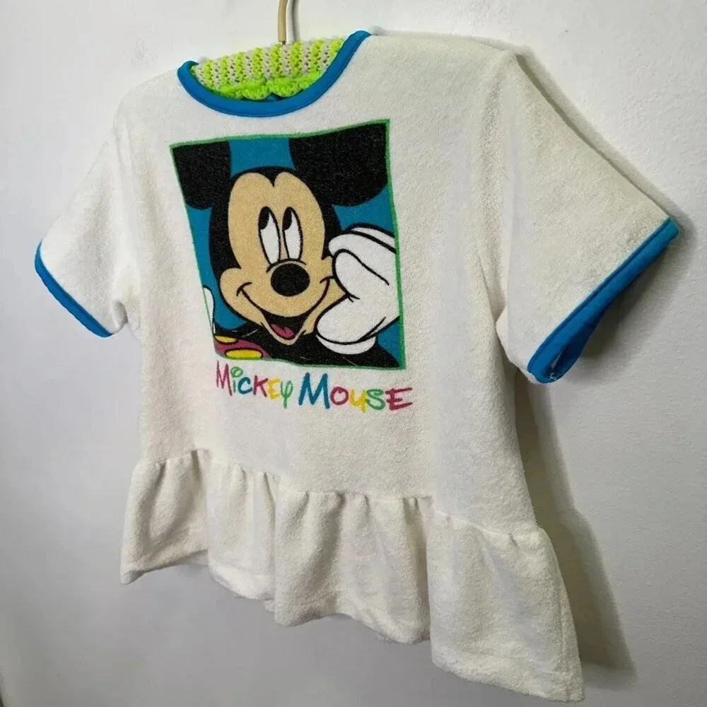 Vintage Disney Mickeys Stuff for Kids Toddler Beach Coverup Terry Cloth Size M/L